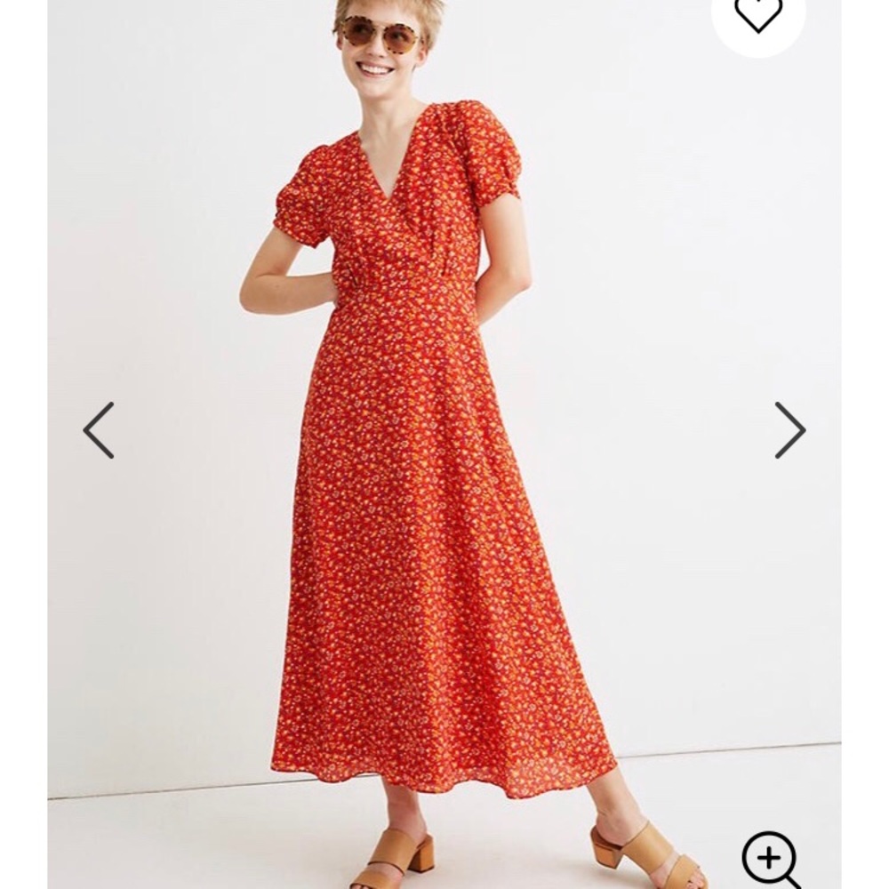 Madewell midi dress in red calico print